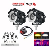 ไฟหน้ามอเตอร์ไซค์ LED Spotlight 40W ดั้งเดิม 6000LM Moto พร้อมความสว่างสูง 12-60V ไฟแฟลชสีแดงและน้ำเ