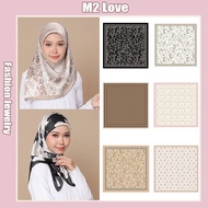 Dicetak Tudung persegi 110*110cm Voile dicetak selendang kapas selendang Tudung Snowcap Bandana