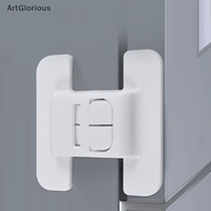 AG 2pcs Kids Security Protection Refrigerator Lock Home Furniture Cabinet Door Safety Locks Anti-Open Water Dispenser Locker Buckle SG