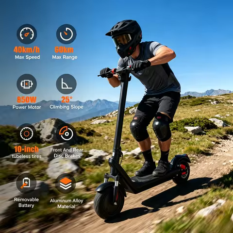 X9B Adult Folding Electric Scooter, 850W Motor, Max 40km/h Speed, 60km Long Range, Removable Battery