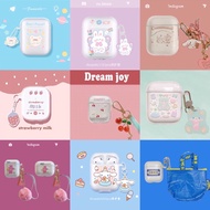 (V1) A4S117 AirPods case With Clear Rubber Screen + Key Chain For (i9s I11 12) Gen1 2 Pro 3 Earphone