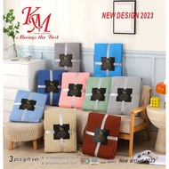 CADER PATCHWORK 3Pcs 3in1.100% Cotton Soft Size QUEEN fit D to KING Size(220×240)cm Ready stock