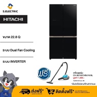 HITACHI ตู้เย็น 4 ประตู MULTI-DOORS รุ่นRWB700VTH2 GBK สีGlass Black ความจุ 22.8 คิว 645 ลิตร ทำน้ำแข็งน้ำเย็นอัตโนมัติ ช่องแช่ระบบสุญญากาศ ระบบ INVERTER [ติดตั้งฟรี] As the Picture One