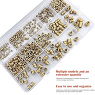 TECHCHIP-400Pcs Threaded InsertsM2/M2.5/M3//M5/M6 Thread Knurled Nuts Assortment Parts Kit Heat Set 