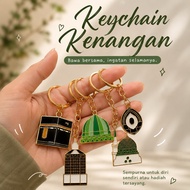 Keychain Premium Umrah Haji | Souvenir Makkah Madinah | Kaabah, Kubah Hijau & Masjid Nabawi