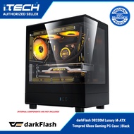 darkFlash DB330M Luxury M-ATX Tempred Glass Gaming PC Case | Black