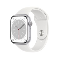 Apple Watch Series 8 智能手表GPS款45毫米银色铝金属表壳白色运动型表带MP6N3CH/A