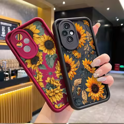 Sunflowers Printed Matte Phone Case for Honor Huawei 200 70 90 Lite Mate 20 Pro Nova 10 P20 30 40 9X
