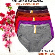 [M~6XL]Spender Cotton Women [XB] Underwear Women BERBALOI Seluar Dalam Size M-6XL 40KG-130KG👏棉质中腰女装内