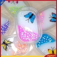 {xiapimart}  1 Box Butter Slime Super Soft Stretchy Fluffy DIY Making Multicolor Non-sticky Cloud Stress Relief Vent Toy Cloud Slimes Making Set Butterfly Colorful Clay Toy Kid Toy