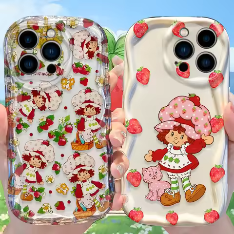 Strawberry Shortcake Wave Case for iPhone 16 E 15 Pro Max 14 13 12 Mini 11 Pro Max XS X 8 7 Plus Liq
