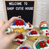(SG Stock)Handmade Crochet /Snow white Coin Pouch/Mini Coin Pouch