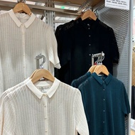 Uniqlo U Phụ Nữ Của Lưới Đầm dệt kim/tay ngắn Váy/Tính Khí Cardigan Có Thể Được Sử Dụng Như Áo Khoác