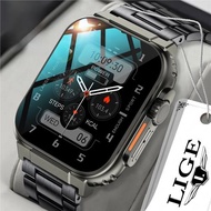 LIGE New Smart Watch Men 600 mA Outdoors Sports Bracelet Blu