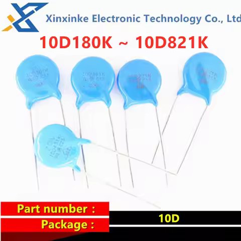 50PCS 18V ~ 820V Varistor 10D 10D180K 10D270/330/390/470/820/101/241/271/391K 10D511K 510V 560V 680V