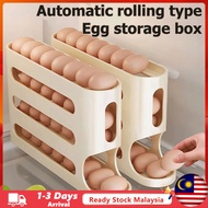 (Malaysia Stock) Egg Storage Box Refrigerator Side Door Storage Box Rolling Food Grade Egg Holder Tr