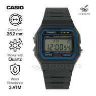 [Luxolite] Casio Black Sports Watch F-91W-1 F-91W-1HDG Black Strap F-91W-1DG F-91W-1D