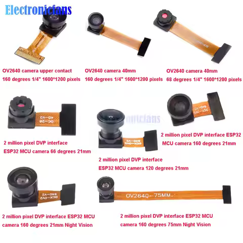 OV2640 OV5640 OV5647 Camera Module Fisheye Wide-angle Lens 66 68 120 160 Degree DVP Interface 2/5 Mi