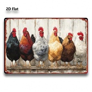 CIFbuy 1pc Vintage Chicken Flock Metal Sign 8x12 Inch Farmhouse Wall Decor