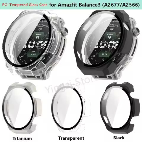 Tempered Glass Case for Amazfit Balance3 Smart Watch Protective Bumper Cover Shell for Blance 3 A267