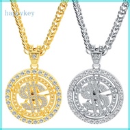 HAP Dollar Sign Necklaces Money Chain 80 90s Hip Hop Rotatable Dollar Necklace Big Gold Chain Rapper