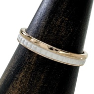 Pre-owned Boucheron Quatre White Half Ceramic Ring, size 24.5, 18K Pink Gold/White Ceramic, 3.5g, T6