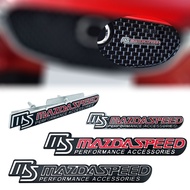 Car Decor 3D Metal MS MazdaSpeed Logo Front Hood Grill Emblem Grille Badge Sticker For Mazda 2 3 5 6