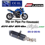 ER 6N 6F Motorcycle Exhaust Muffler Middle Link Pipe Full System Slip On For kawasaki ER6N ER6F NINJA650R 2012-2016 DB K