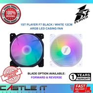 1st Player F7 BLACK / WHITE Forward Reverse Casing Fan 12CM ARGB LED 120MM Chassis Fan PC Case