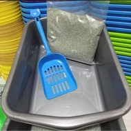 Liter box + scoop + sand 1kg, 1 set!