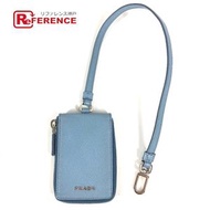 PRADA 拉鍊式 Logo 鑰匙包，附肩帶