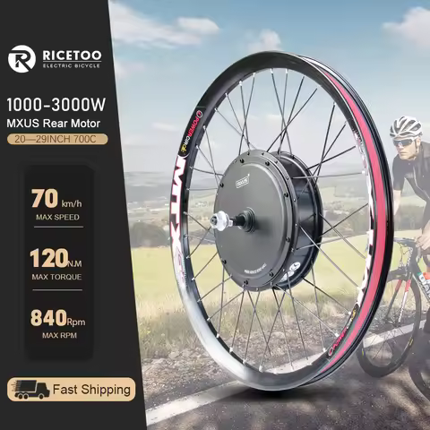 E-Bike Conversion Kit MXUS 48V1000W 48V2000W 72V3000W Electric Bicycle Conversion Kit MTX Rim 20”26”