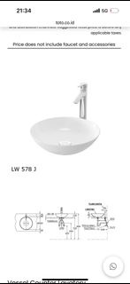 TOTO LW578J 圓形台上洗臉盆