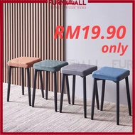 FURNIMALL Cafe Chair Stool Metal Stool Dining Chair Leather Cushion Stool Bangku Kerusi