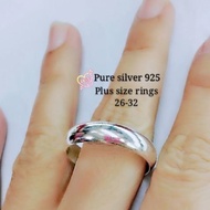 (Plus Size Rings) 925 Silver Ring for Men Oversized Rings Cincin Belah Rotan Perak Tulen 925大码纯银戒指 C