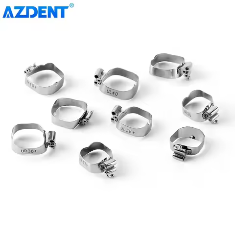 AZDENT 4PCS/Pack Dental Orthodontic Buccal Tube Bands Triple Tubes for 1st Molar Teeth Roth.022 U3/L