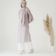 PUTIH HITAM Dance by Aska Label - Long Sleeve Buttoned Rayon Tunic In Black, Dark, White, navy Blue, lilac, Brown, Light Blue