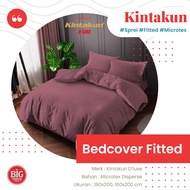KINTAKUN DLUXE Bedcover Set FITTED FLAT PLAIN Bedspread Height 20 Cm 180x200 / 160x200 Ardan Pink Ic