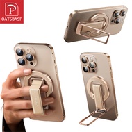 OATSBASF  Metal Magnetic Phone Kickstand Adjustable Phone Holder Stand with Leather Phone Ring Grip