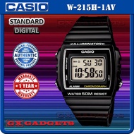 CASIO W-215H-1AV STANDARD DIGITAL WATCH ALARM STOPWATCH LED LIGHT WR50M W-215H