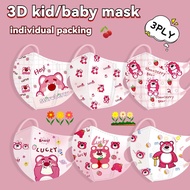 3D Strawberry Bear Mask Children'S Cartoon Mask (Single Sealed Packaging) 3PLY High Quality Disposable Baby/Kid Face Mask