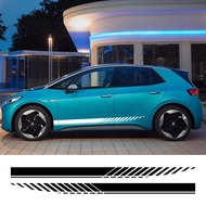 2Pcs Car Door Side Skirt Stickers For Volkswagen VW ID.3 ID3 GTX Racing Stripe Style Vinyl Film Deca