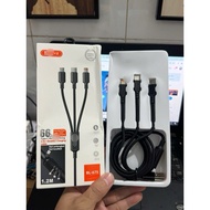 3 IN 1 CABLE BL-675 BYZ COMPANY GOODS / 3-PIN CABLE 1.2M (66W)