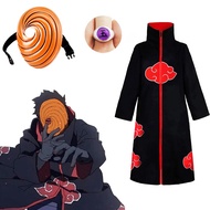 Anime Naruto Costume Uchiha Obito Tobi Akatsuki Cloak Mask Ring Halloween  Cosplay Accessories