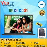 Dell Inspiron 15 3515 AMD 15.6'' Laptop Dark Grey ( R5-3500U, 8GB, 512GB SSD, W11H+H&S, 1YW ) FREE B