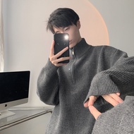 sweater turtleneck zipper half zipper sweater Street Wear Half Zipper Turtleneck ins Knitwear Sweate
