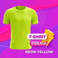 AMIGO TSHIRT NEON YELLOW MICROFIBER ROUNDNECK T-SHIRT (FAST-DRY/COOL-MAX) ANTI-BACTERIA ANTI UV T-SH