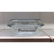 Food serving plate with glass lid 42x26cm WEO IK5024 BURN