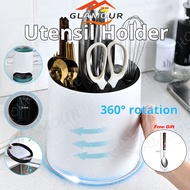 [SG] 360° Rotating Kitchen Utensils Holder Chopstick Holder Cutlery And Knife Storage Cutlery Utensi