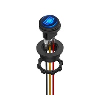 SPST 3 Pin Round Rocker Switch Toggle Switch 12V Waterproof Lighted LED On/Off Switch for Car Marine